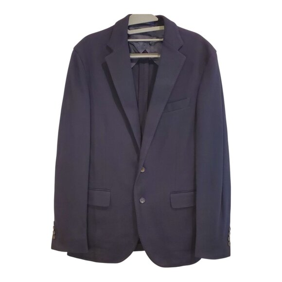 POLO RALPH LAUREN SZ 40R Classic Preppy Cotton Woven Jacket Blazer in Navy Blue - Picture 2 of 12